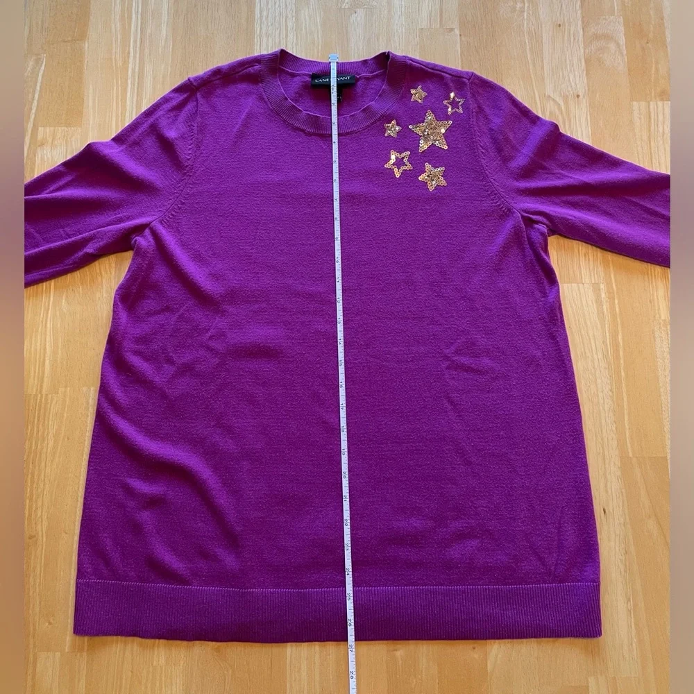 💖 5 for $25 💖 Purple Lane Bryant Sweater with Sequins Star Detail, size 14/16